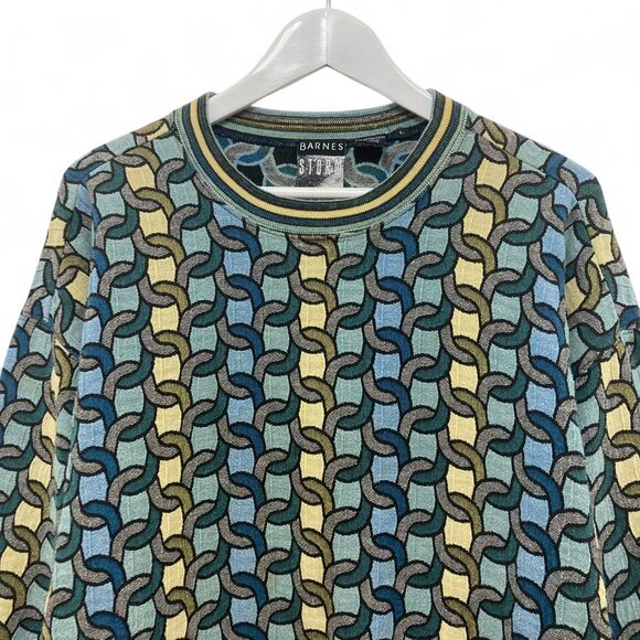 Vintage Barnes Storm Sweater Size L 90s Geometric Pattern - Picture 4 of 11
